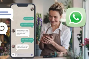 Una commerciante di fiori che usa i canali Whatsapp