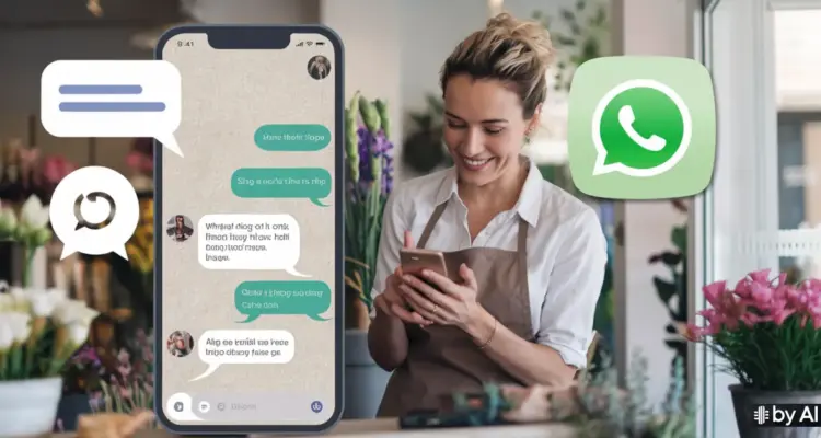 Una commerciante di fiori che usa i canali Whatsapp