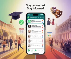 Un'immagine grafica per rappresentare l'uso dei Canali Whatsapp nelle scuole e nelle associazioni culturali