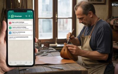 Un'immagine grafica per rappresentare l'uso dei Canali Whatsapp per negozi e artigiani locali