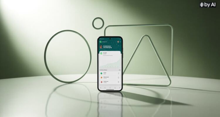 Un'immagine minimalista di un cellulare circondato da figure geometriche a rappresentare il Check Up completo dei Canali Whatsapp