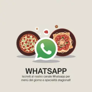 Un'immagine grafica della comunicazione di un ristorante per rappresentare come usare i Canali WhatsApp