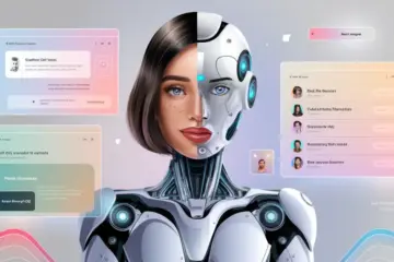 Un volto femminile mezza donna e mezza robot a rappresentare gli errori dell'ai.