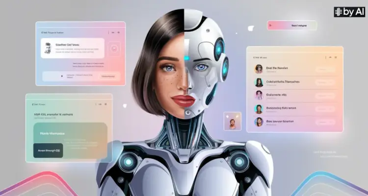 Un volto femminile mezza donna e mezza robot a rappresentare gli errori dell'ai.